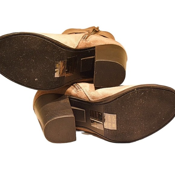 NWOT London Rag  Peep Toe Buckle Heeled Taupe Bootie Size 7 - Picture 9 of 11